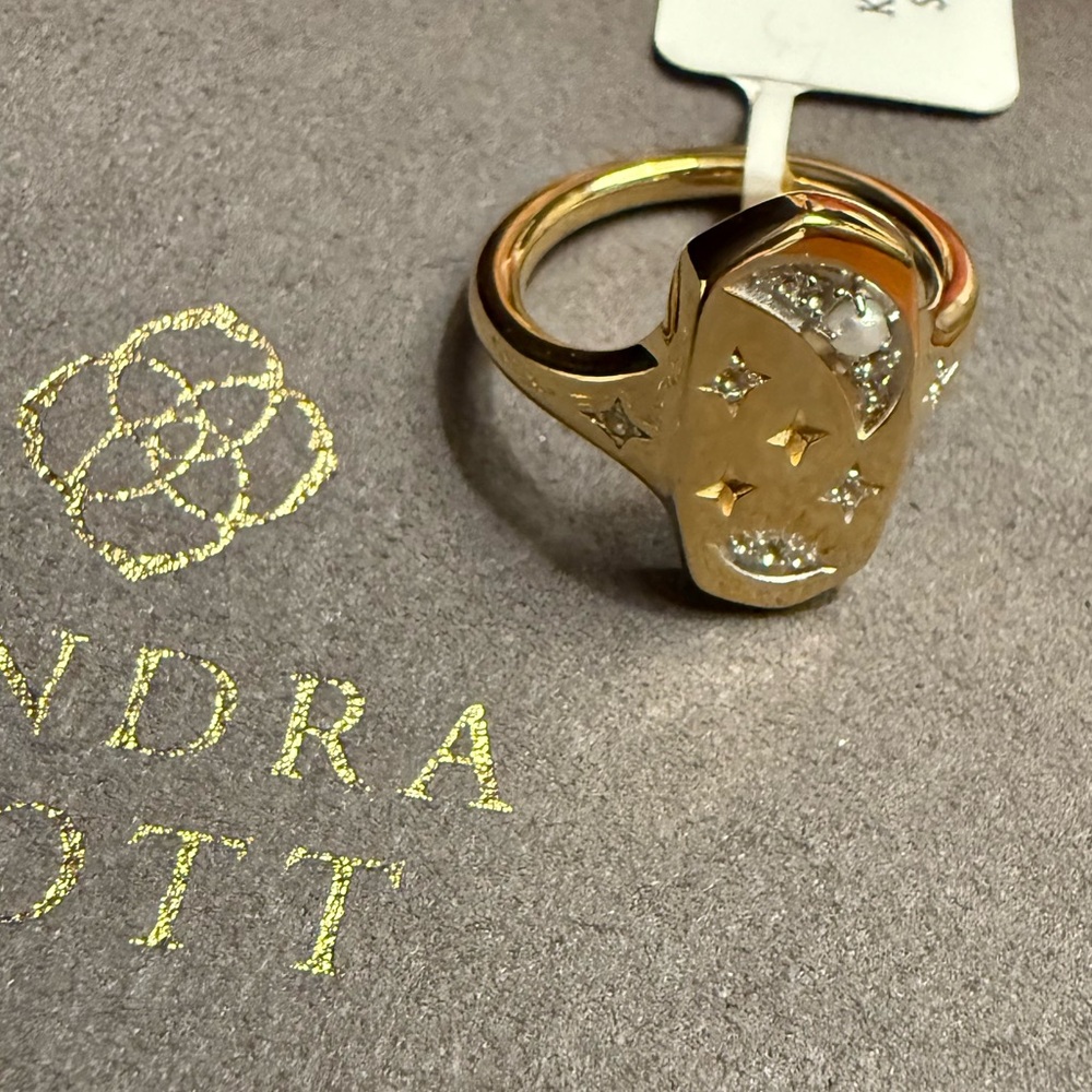 NEW💛 Kendra Scott Skye Celestial Gold Cocktail Ring size 6 - Picture 8 of 8